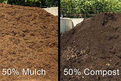 Premium Shredded Hardwood Bark Mulch with Compost 50-50 Mix